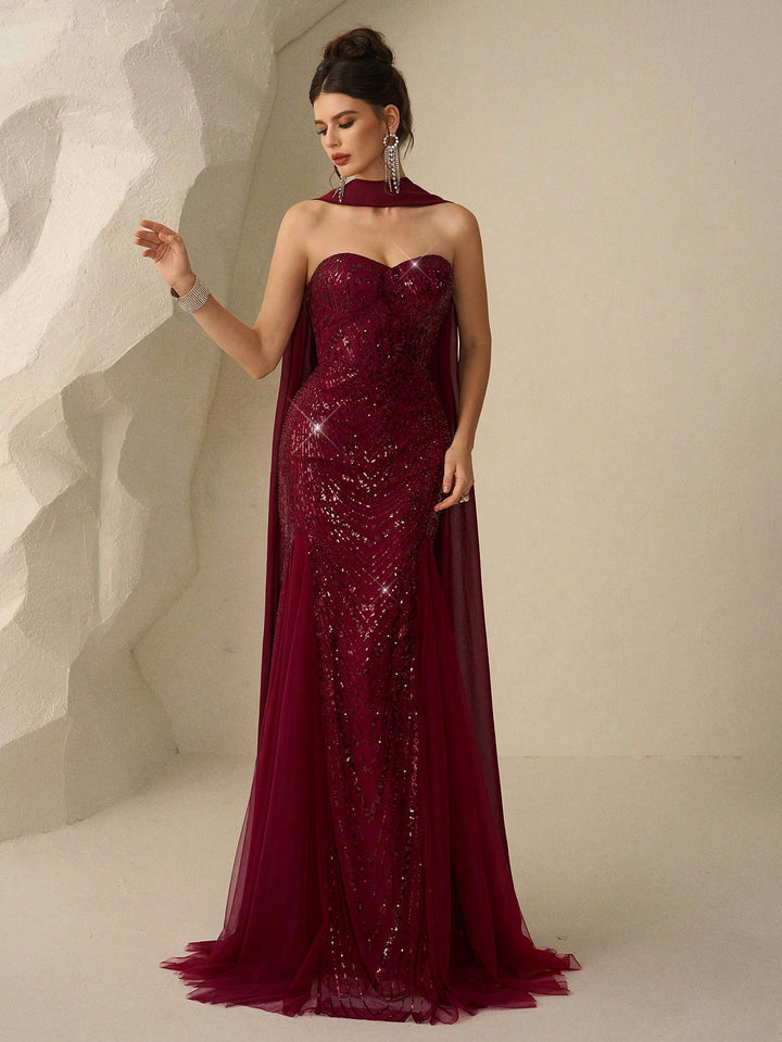 Rochie de ocazie SHEIN, vișiniu