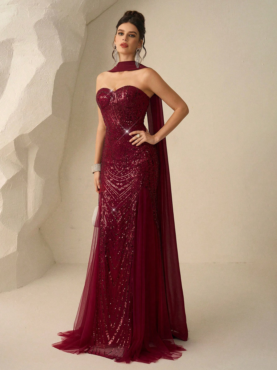 Rochie de ocazie SHEIN, vișiniu