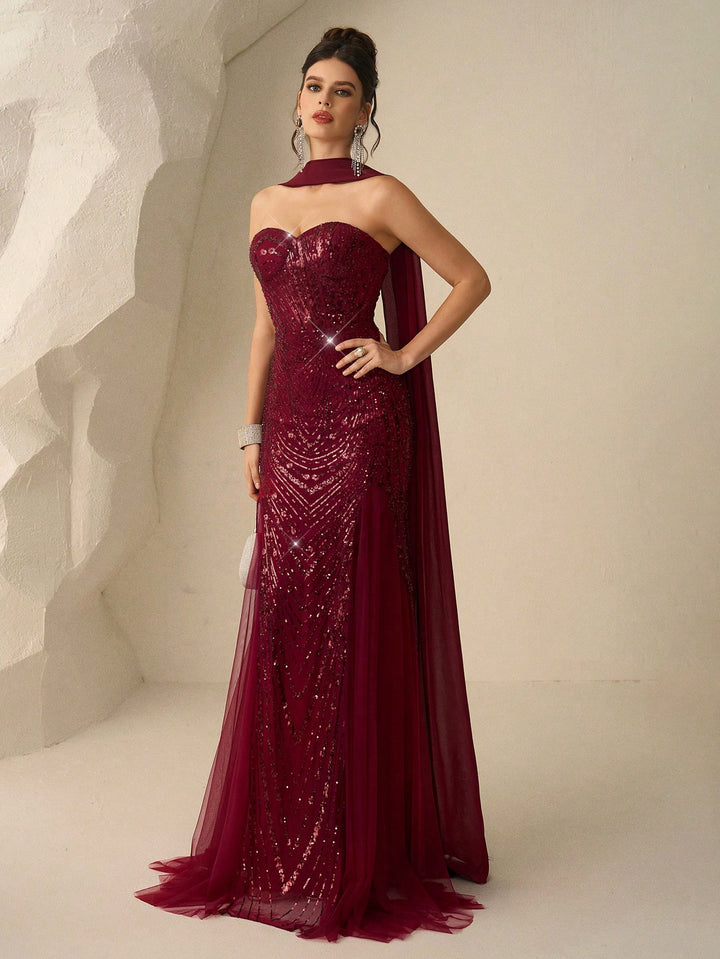 Rochie de ocazie SHEIN, vișiniu