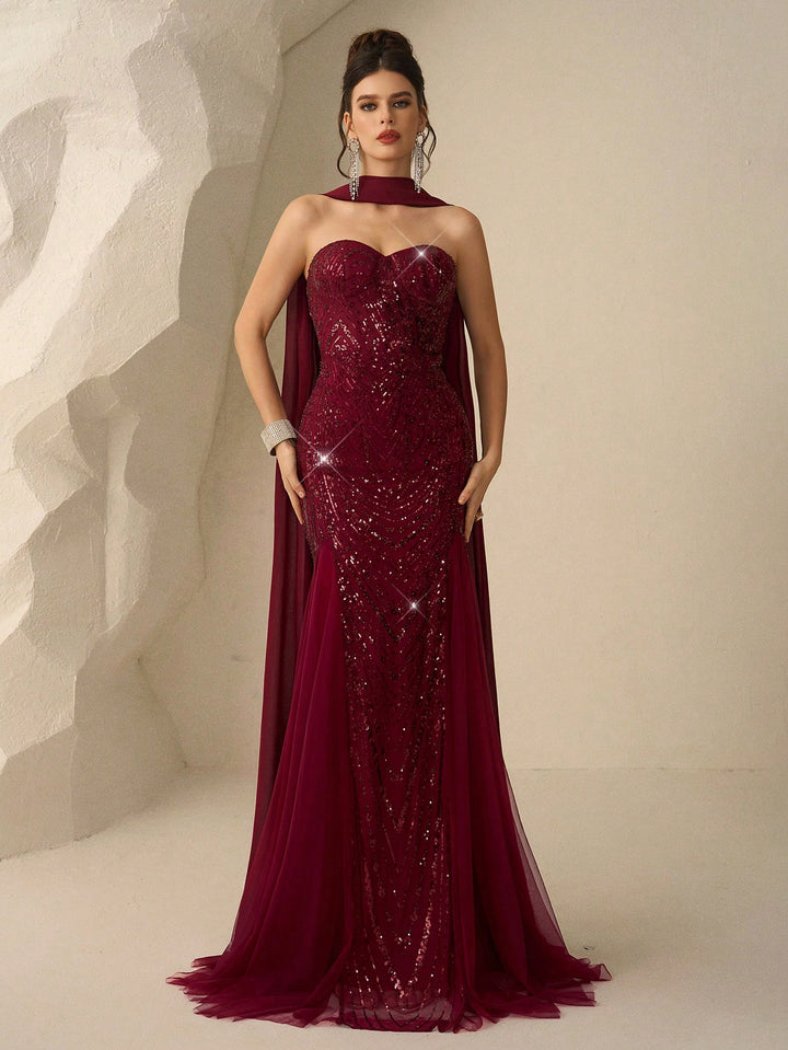 Rochie de ocazie SHEIN, vișiniu
