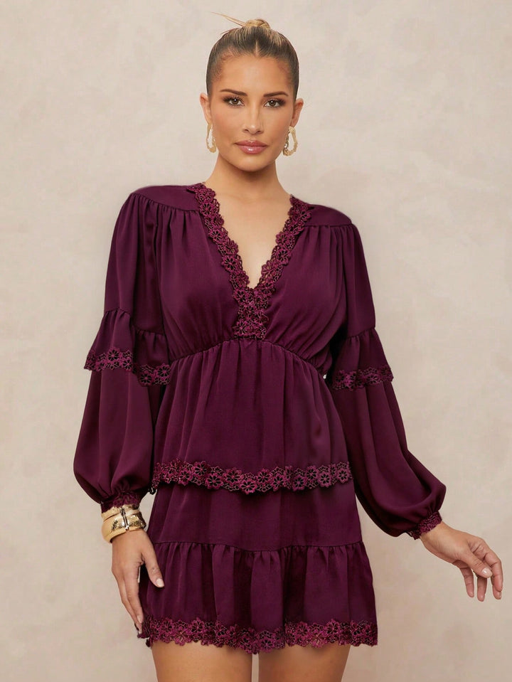Rochie scurtă SHEIN, vișiniu