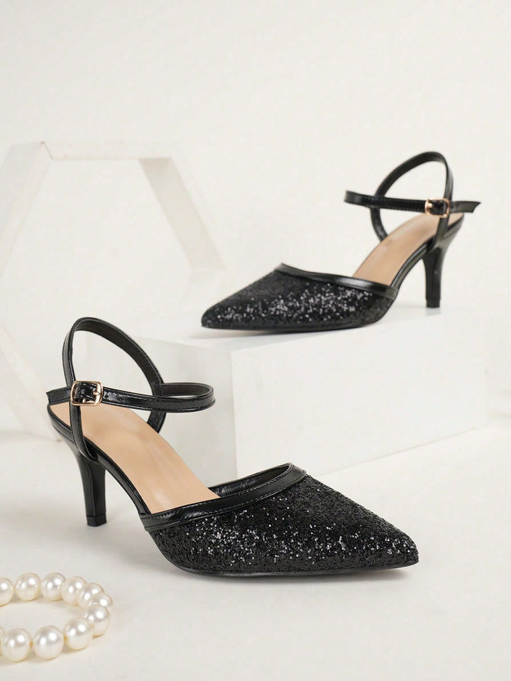 Pantofi cu toc SHEIN, negru