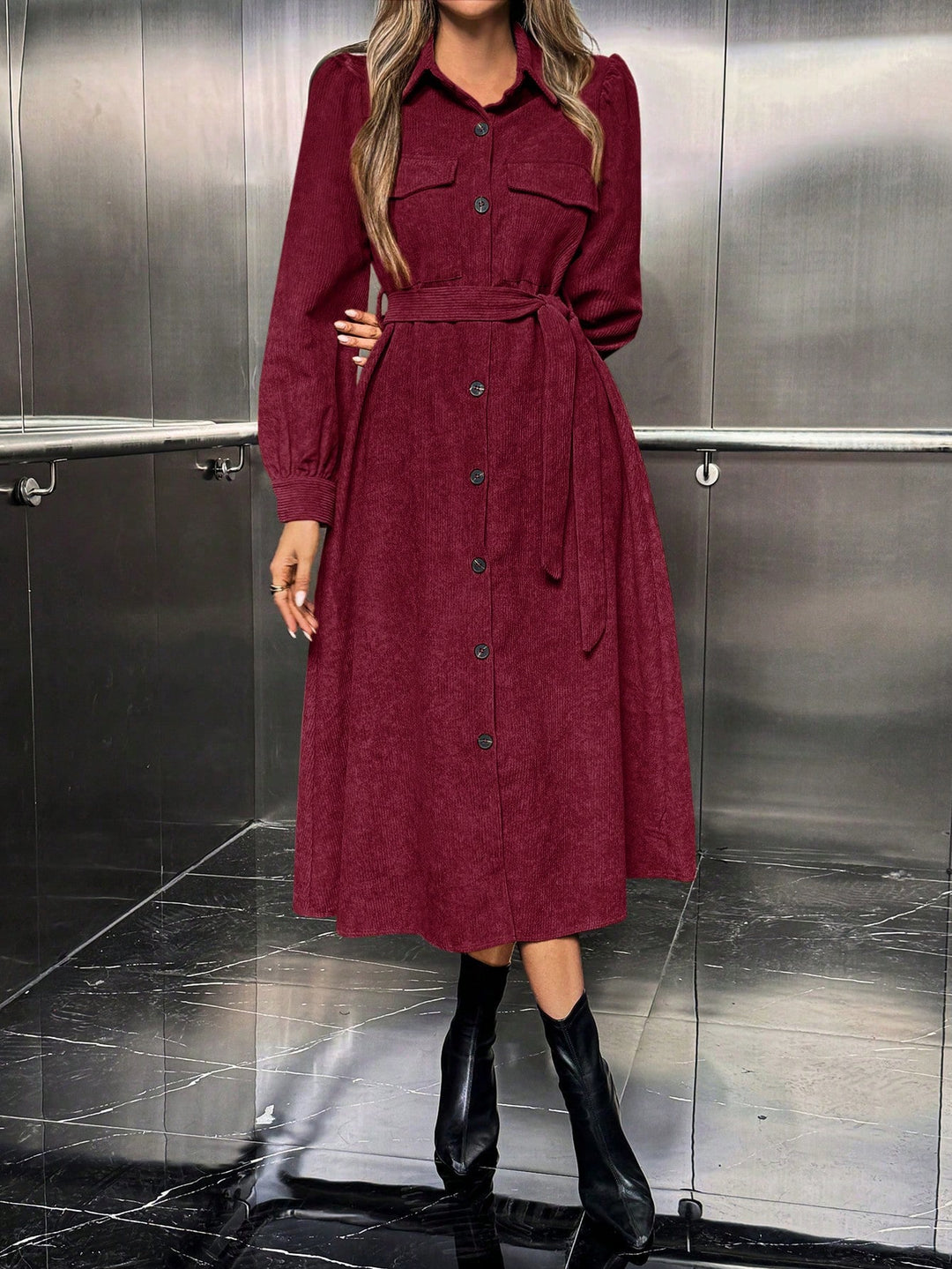 Rochie midi SHEIN, roșu