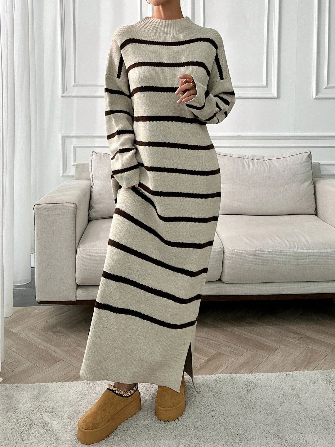 Rochie maxi SHEIN, bej