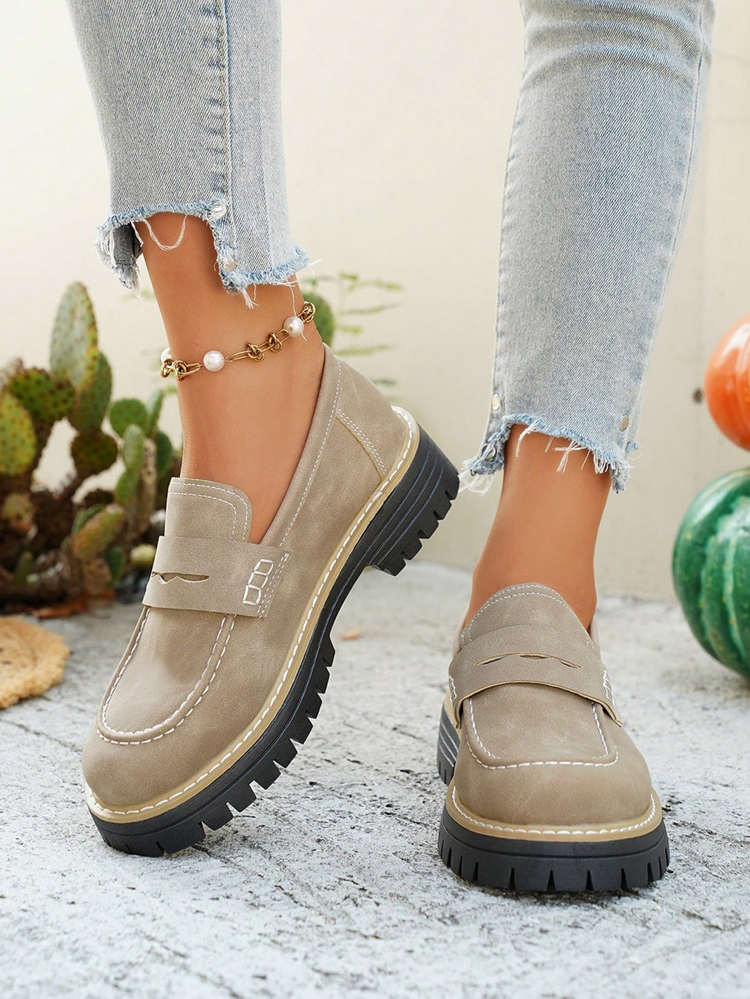 Mocasini SHEIN, kaki
