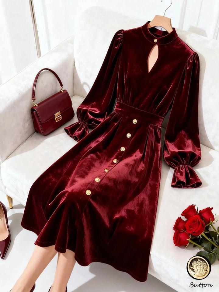 Shein maxi ruha, bordó