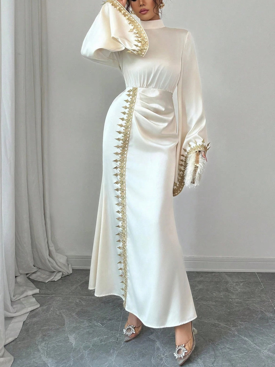 Shein maxi ruha, krém színű
