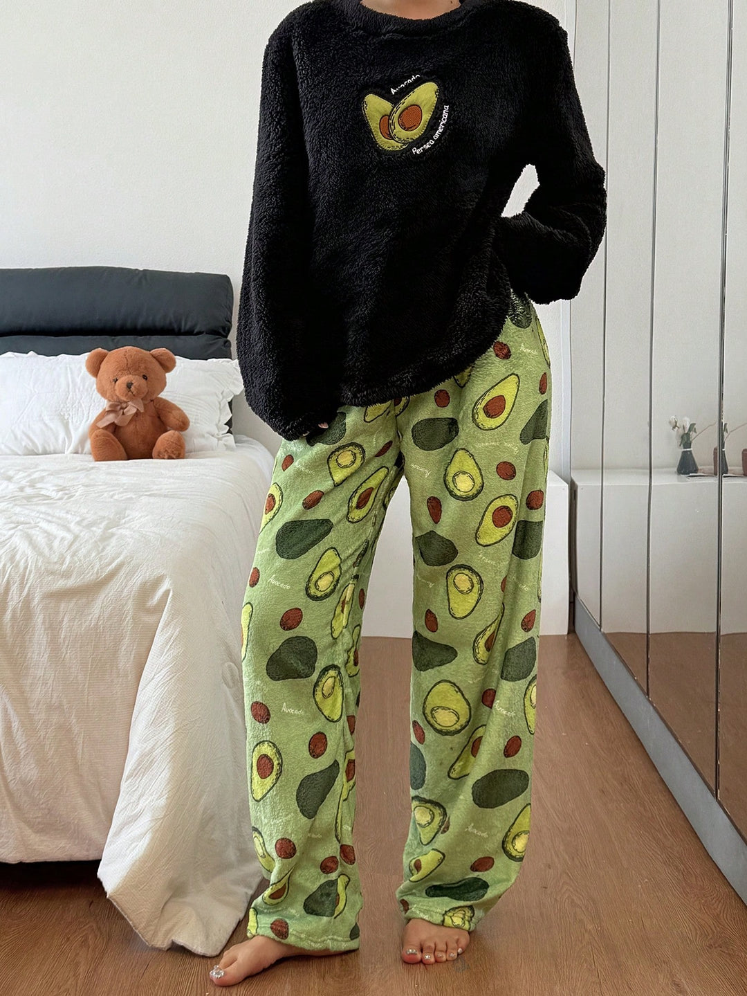 Bluză de pijama SHEIN, negru