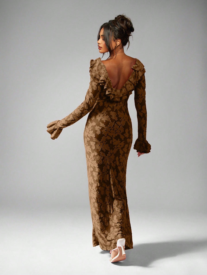 Rochie maxi SHEIN, maro