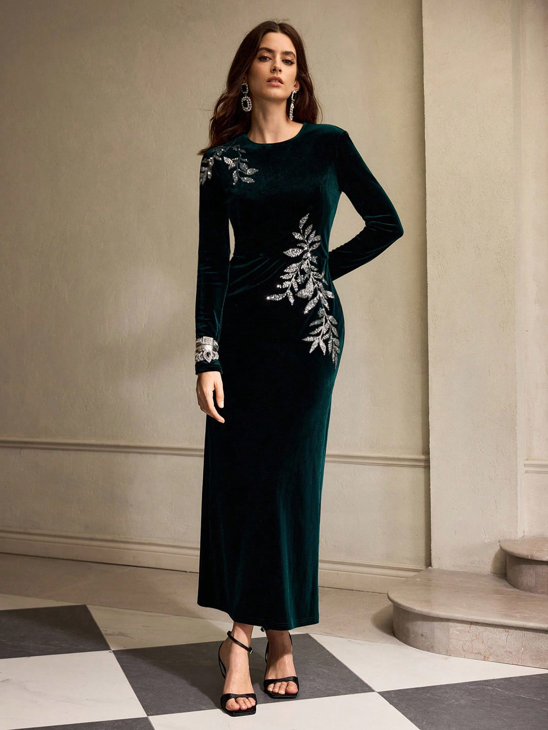 Rochie maxi SHEIN, verde