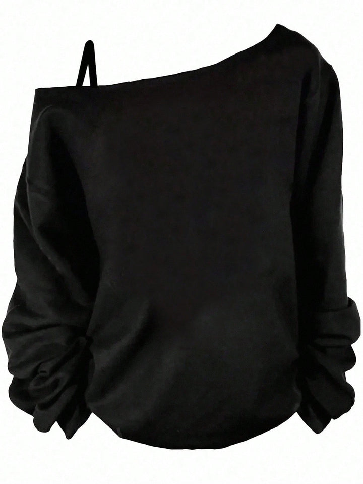 Blúz, Shein Curve+, fekete
