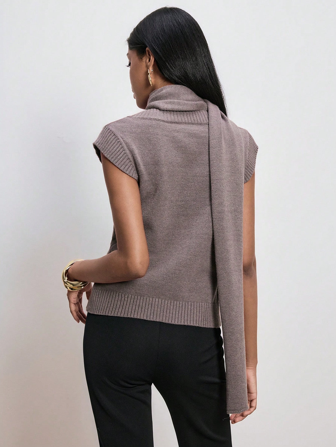 Top tricot fără mâneci SHEIN, gri