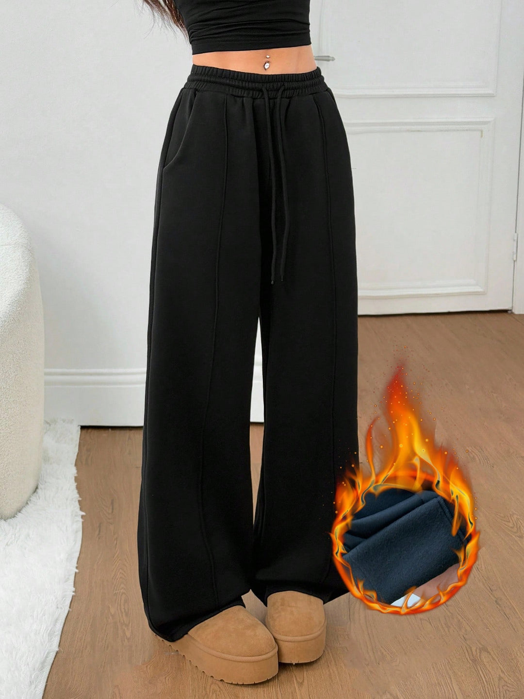 Pantaloni SHEIN, negru