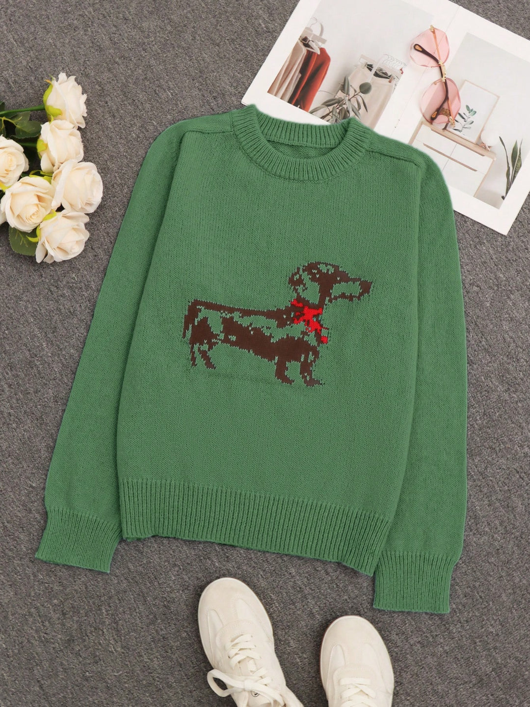 Pulover SHEIN, verde