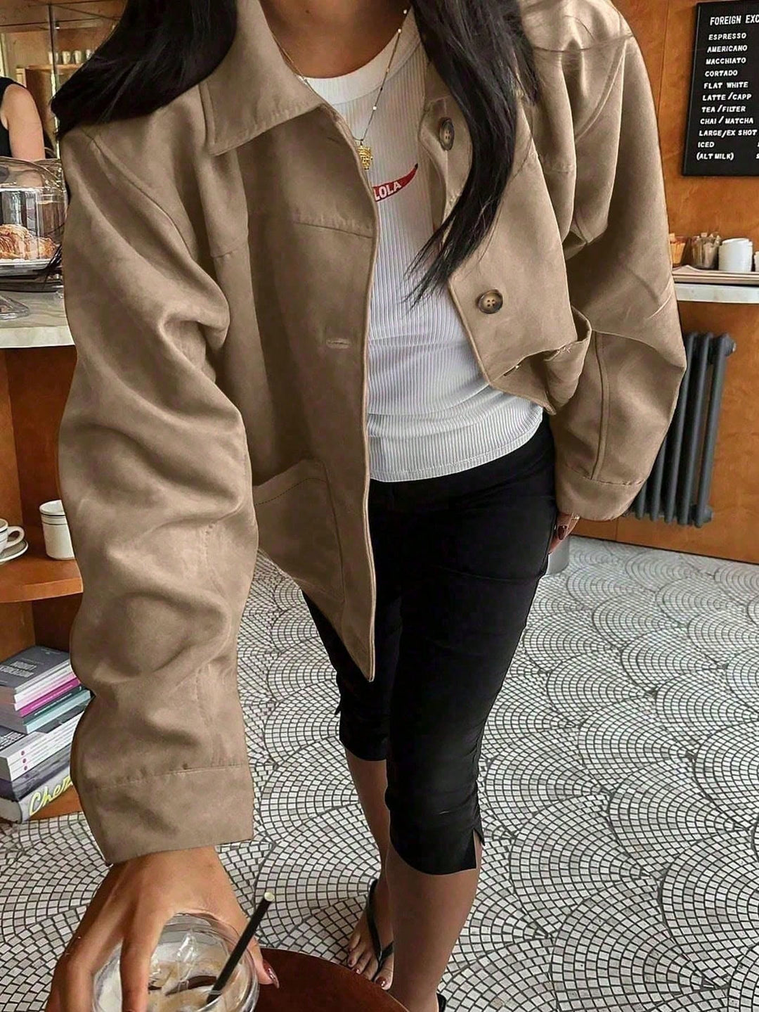 SHEIN dzseki, khaki