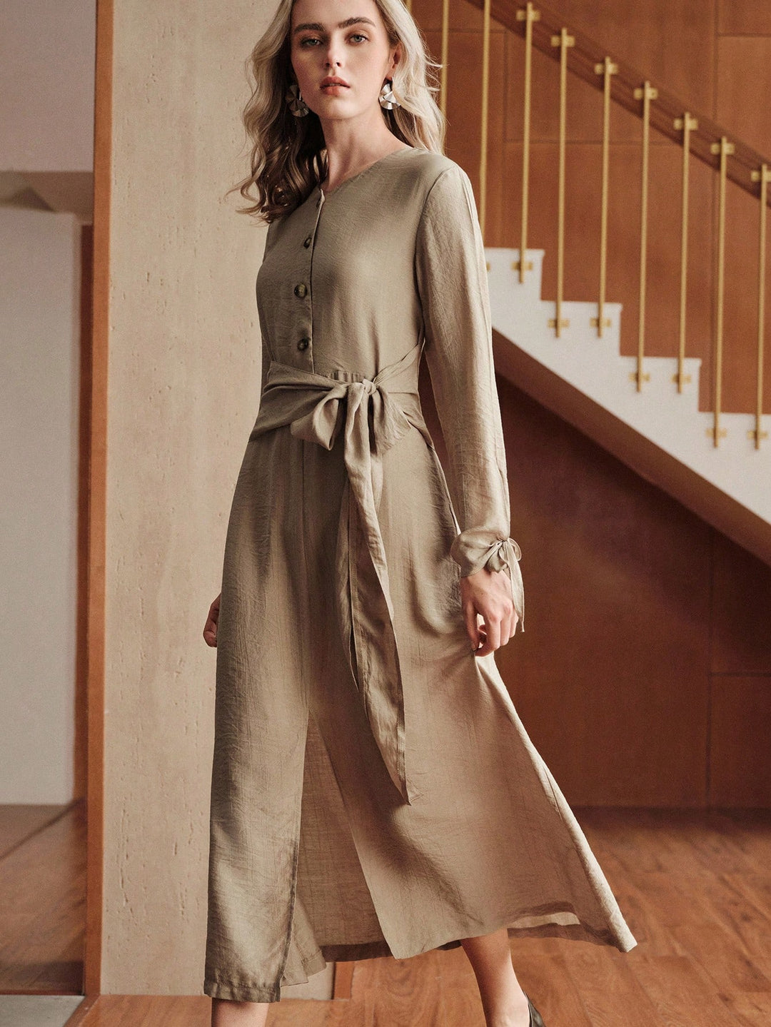 Rochie maxi SHEIN, kaki