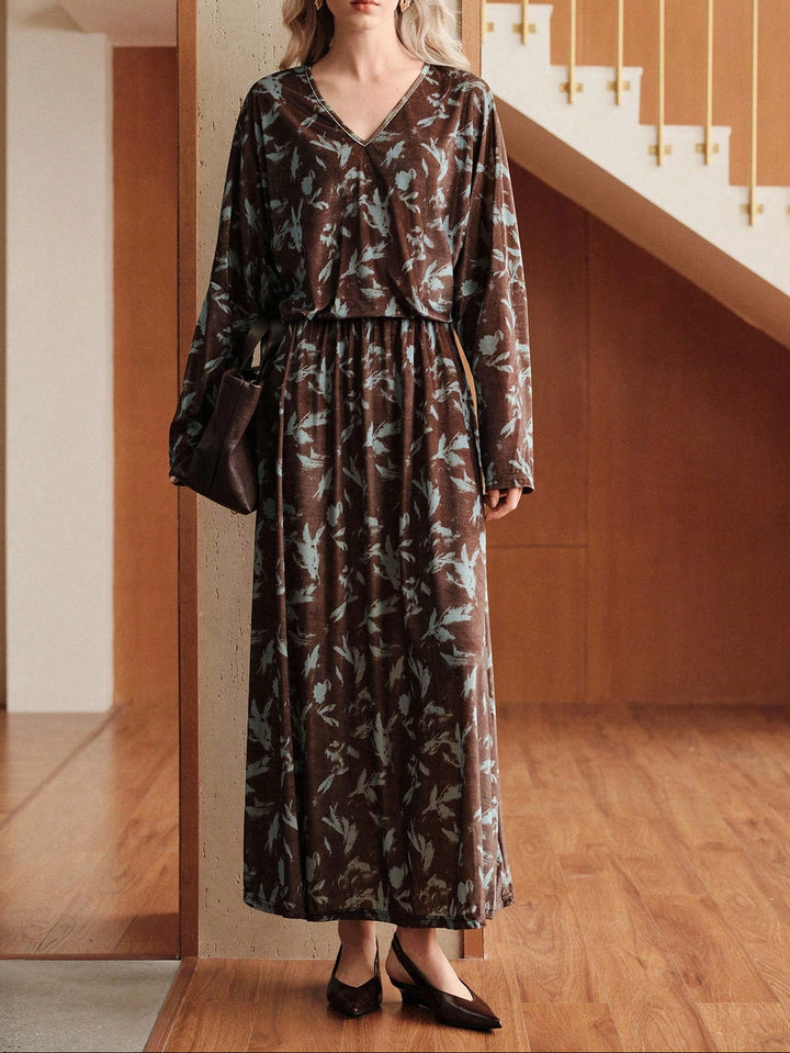 Shein maxi ruha, barna