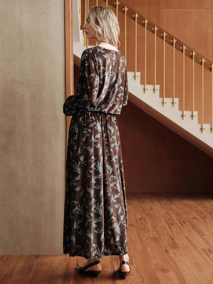 Shein maxi ruha, barna