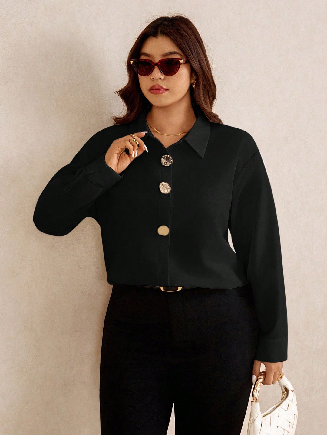 SHEIN blúz, fekete