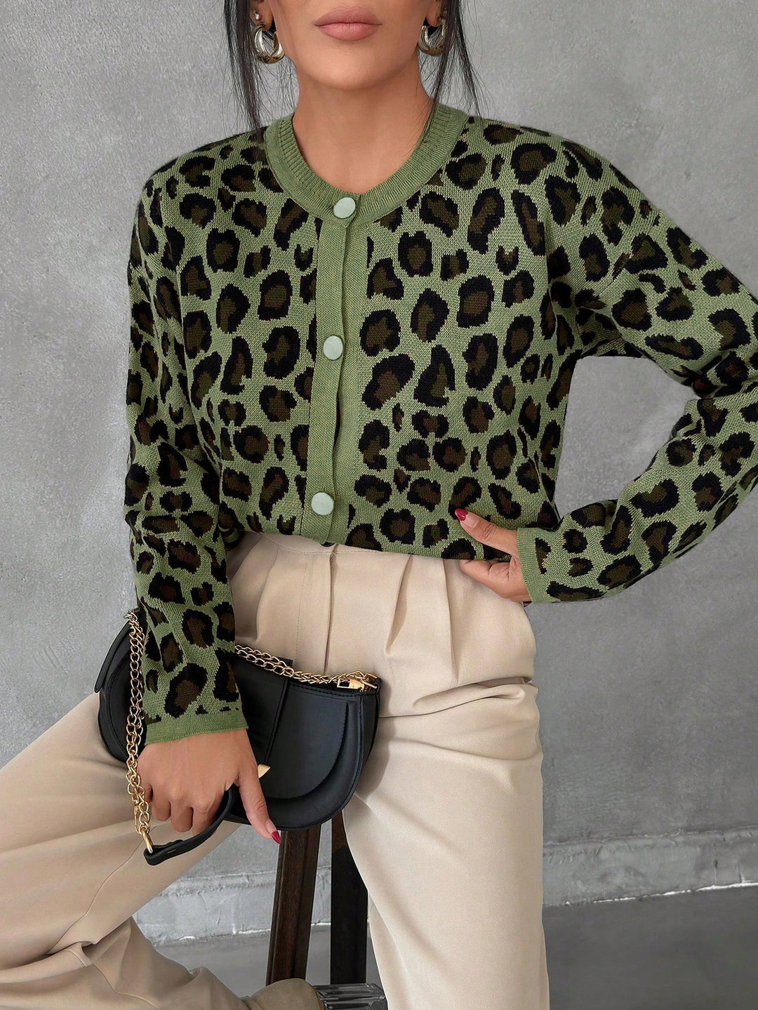 Cardigan SHEIN, kaki
