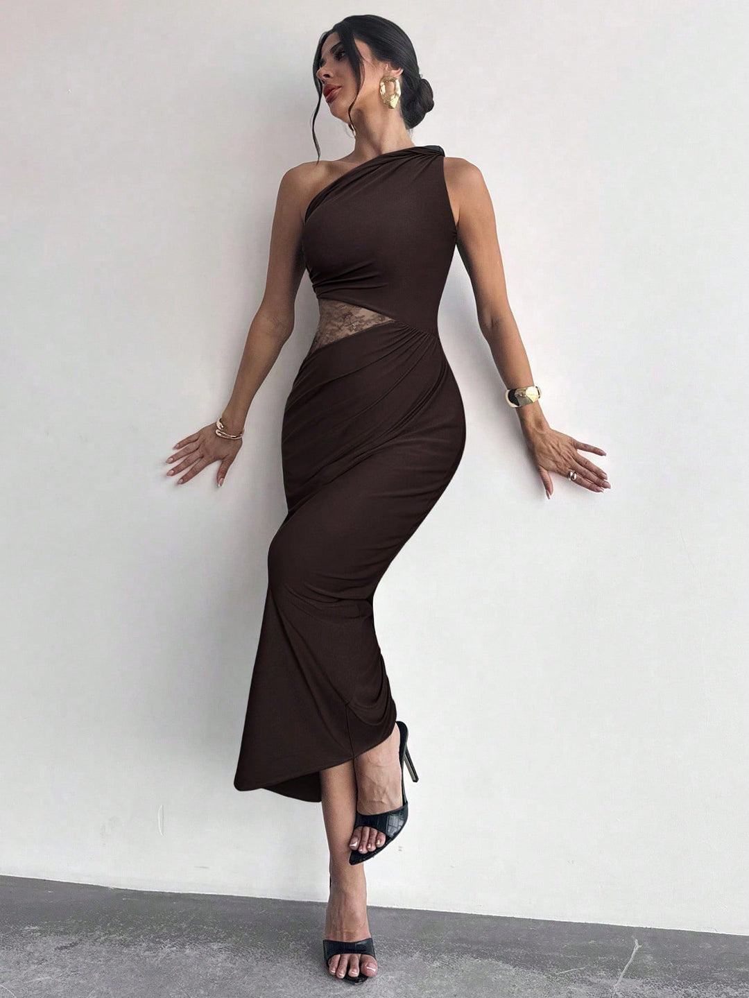 Rochie maxi SHEIN, maro