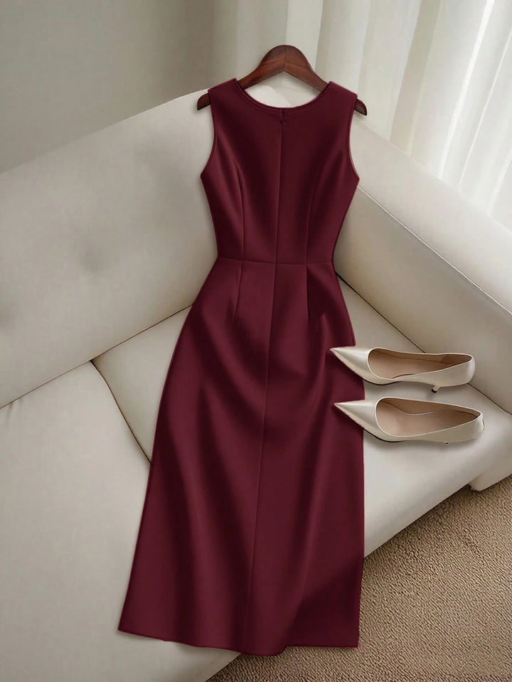 SHEIN Burgundy Midi Dress