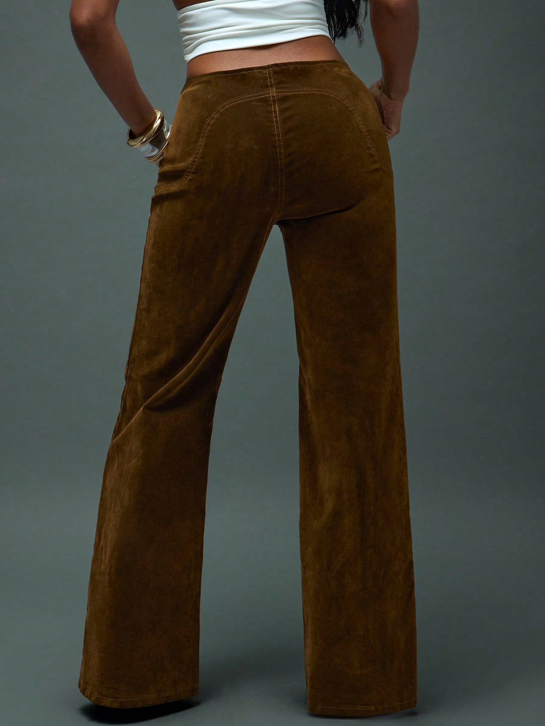 Pantaloni SHEIN, maro