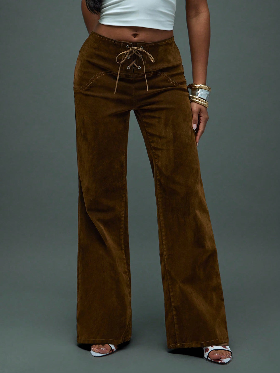 Pantaloni SHEIN, maro
