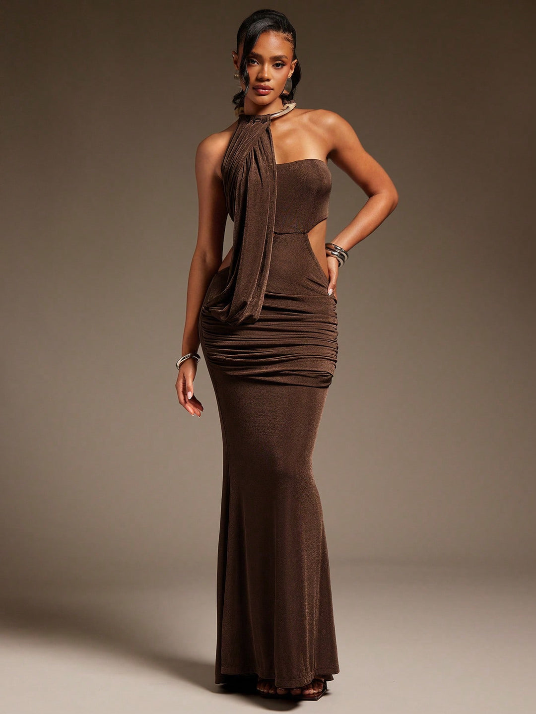 Rochie maxi SHEIN, maro