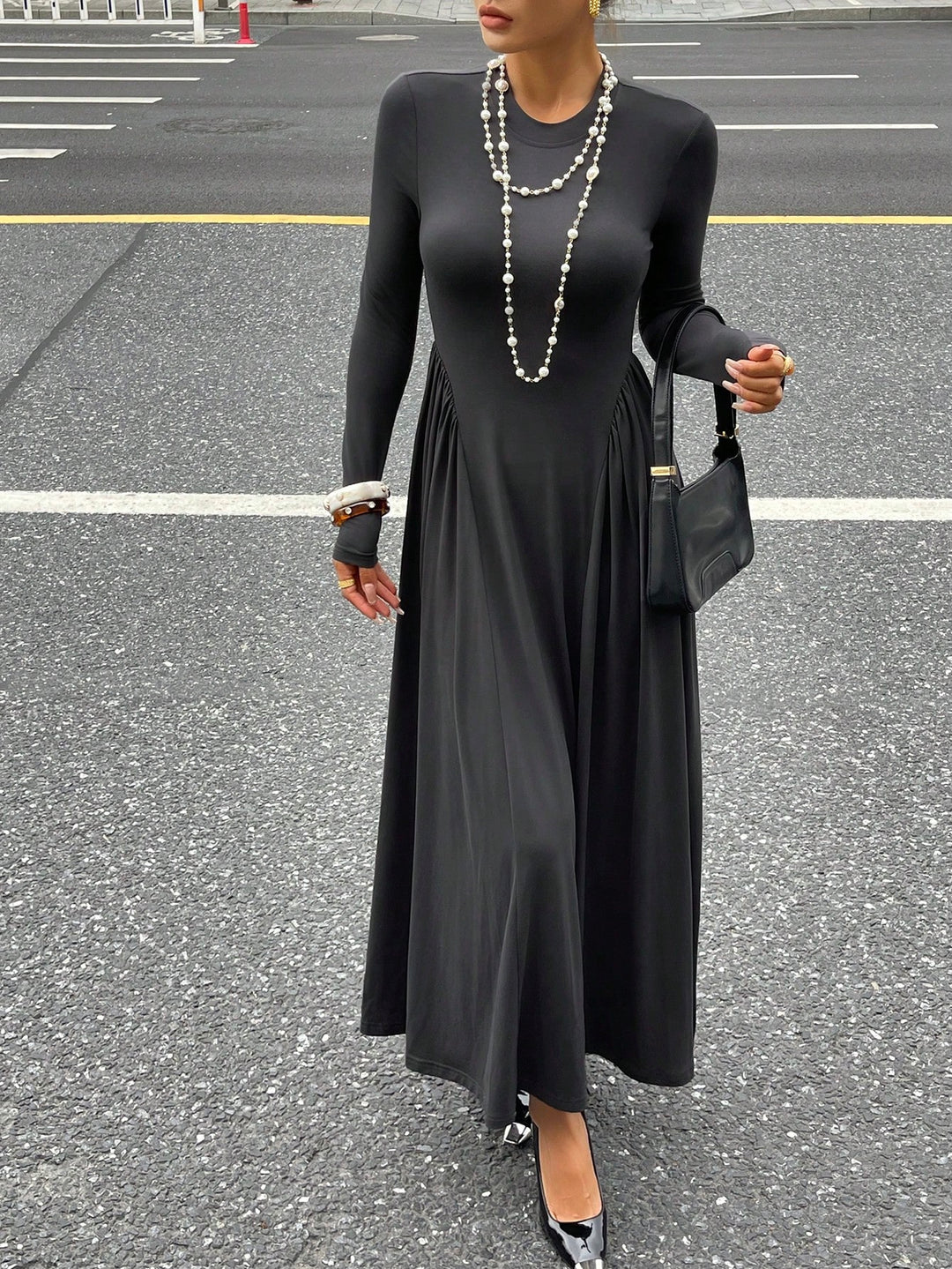 Rochie maxi SHEIN, gri