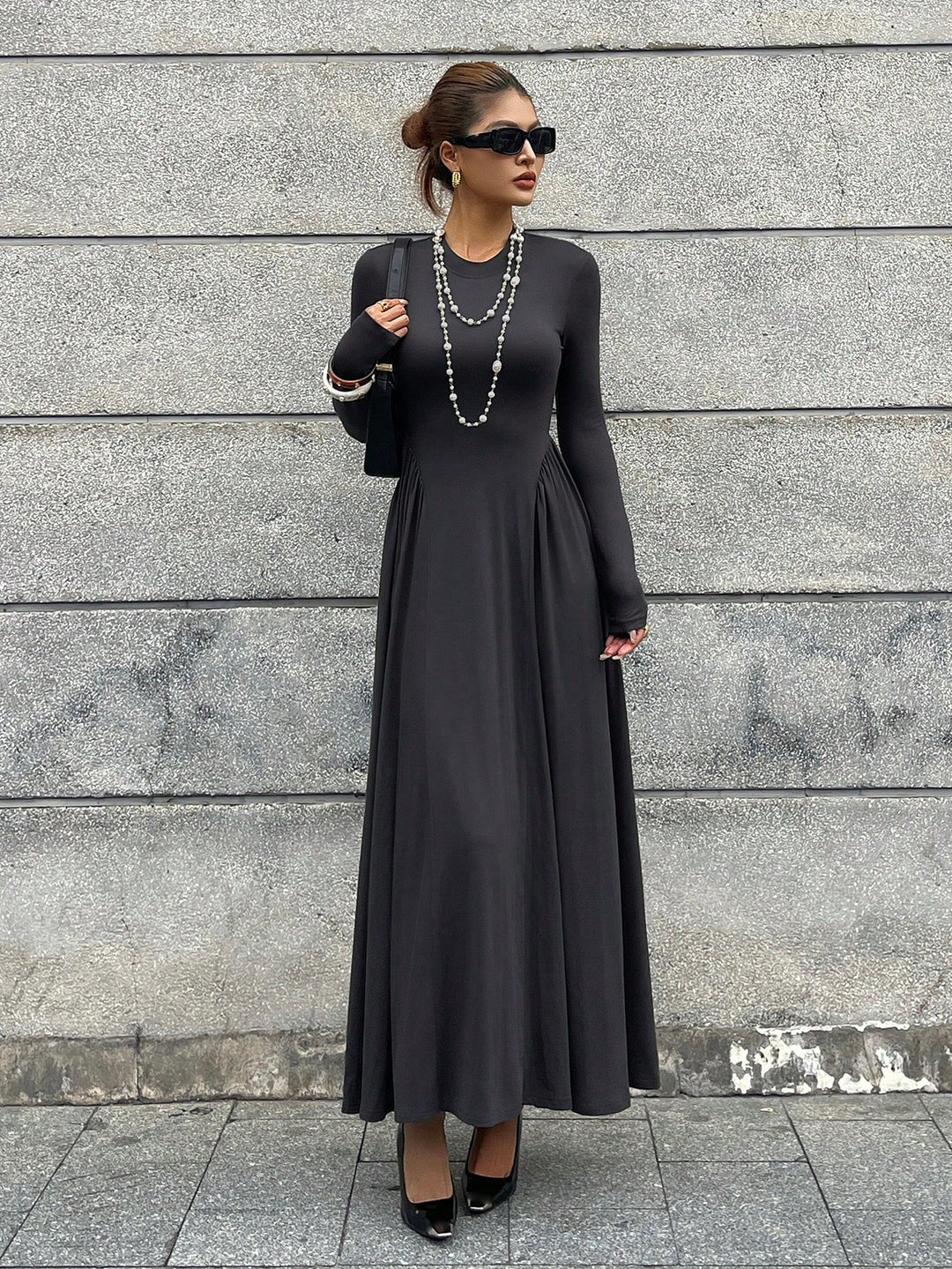 Rochie maxi SHEIN, gri
