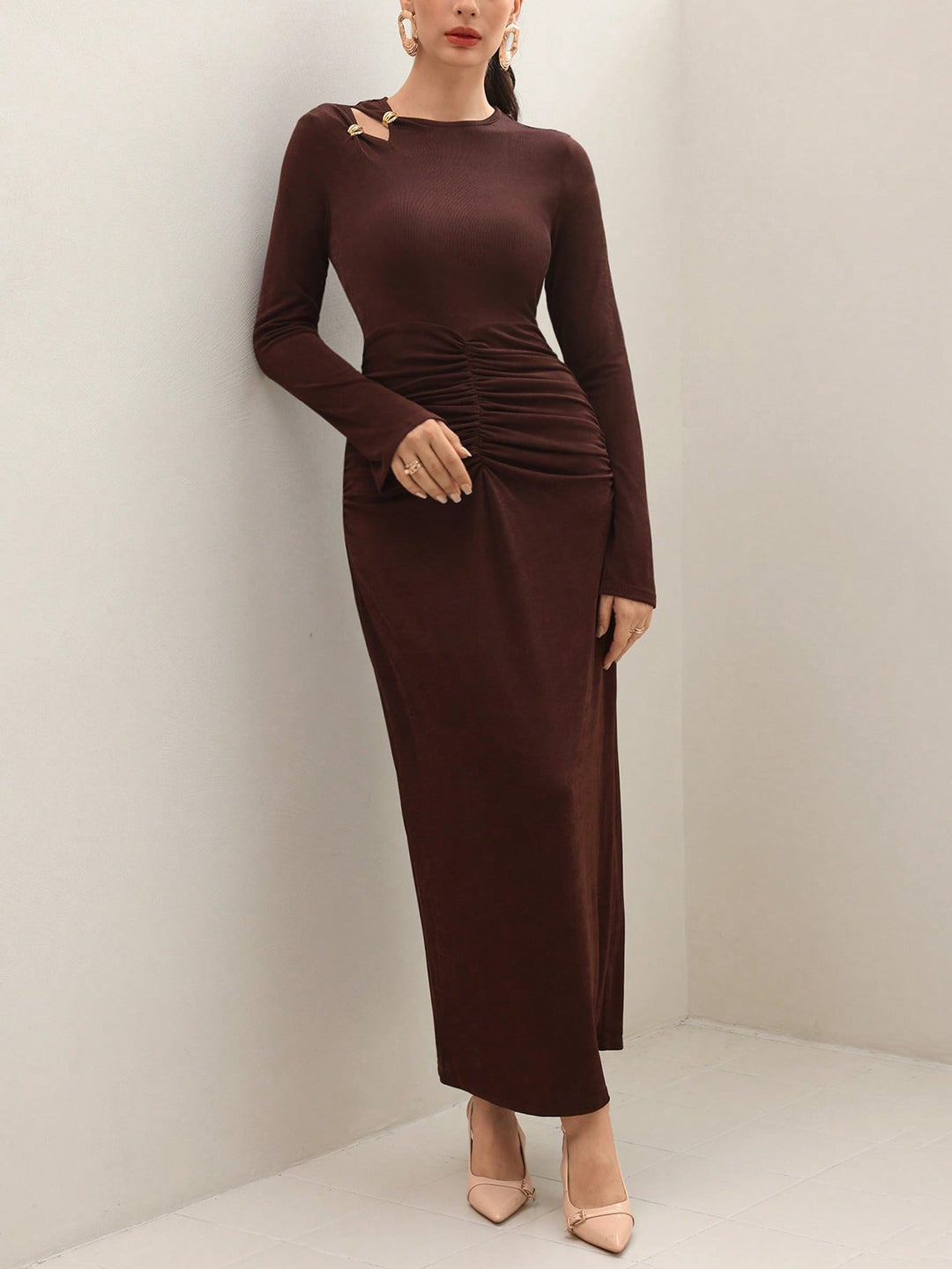 SHEIN maxi ruha, barna