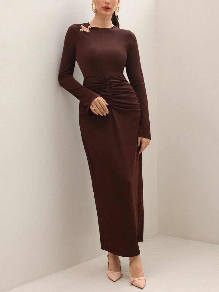 SHEIN maxi ruha, barna