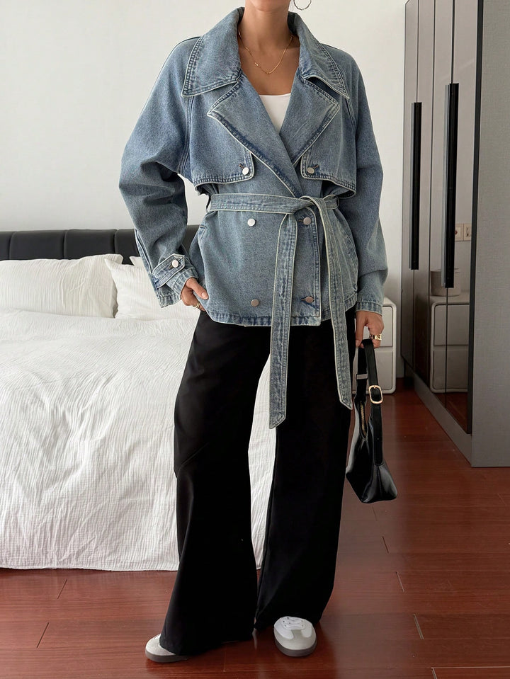 Jachetă denim SHEIN, albastru