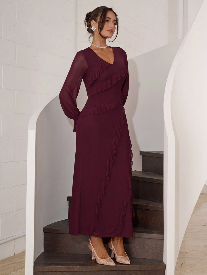 Rochie midi SHEIN, vișiniu