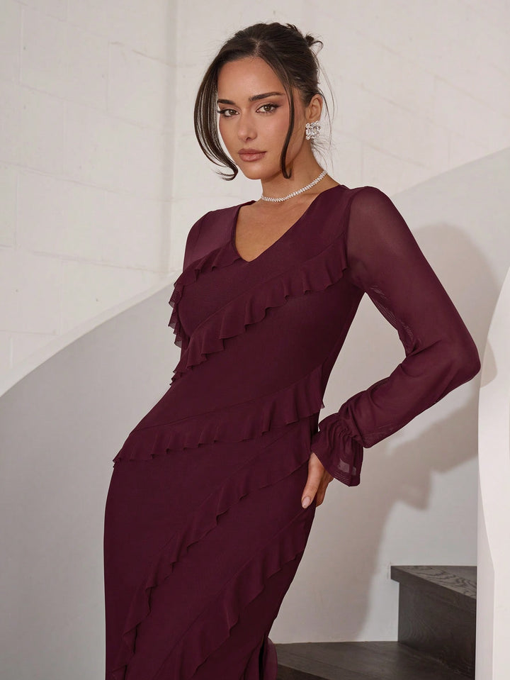 Rochie midi SHEIN, vișiniu
