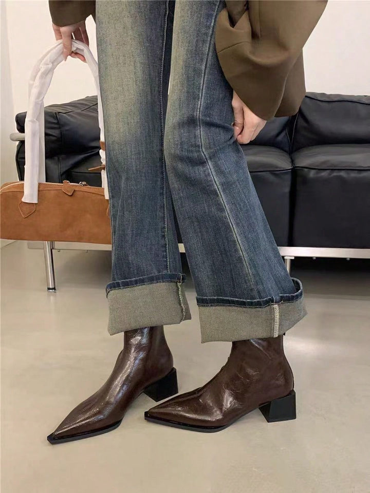 Botine SHEIN, maro