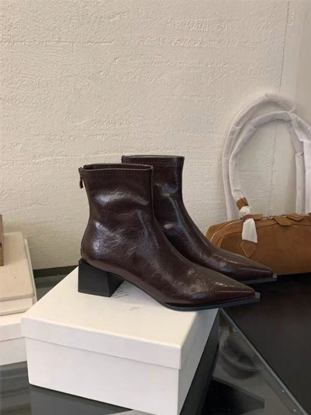 Botine SHEIN, maro