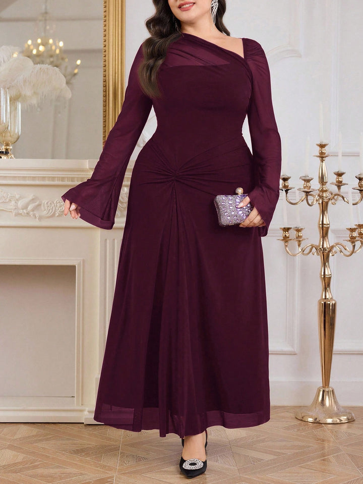 SHEIN maxi ruha, bordó