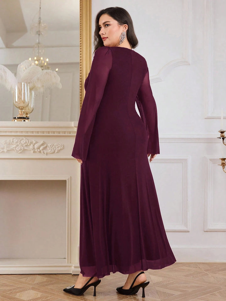 SHEIN maxi ruha, bordó