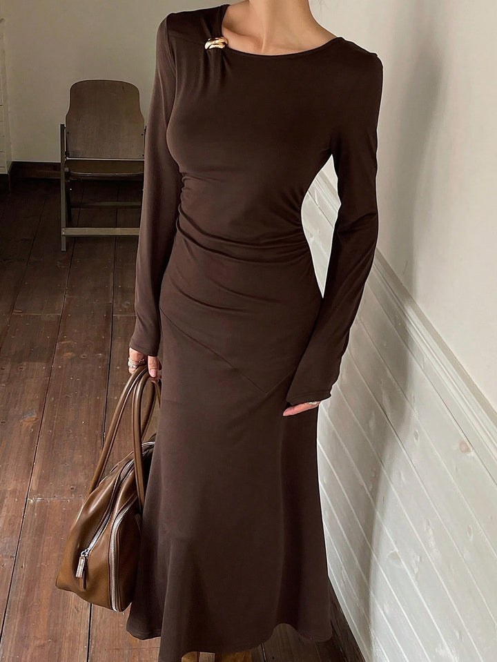 Rochie midi SHEIN, maro