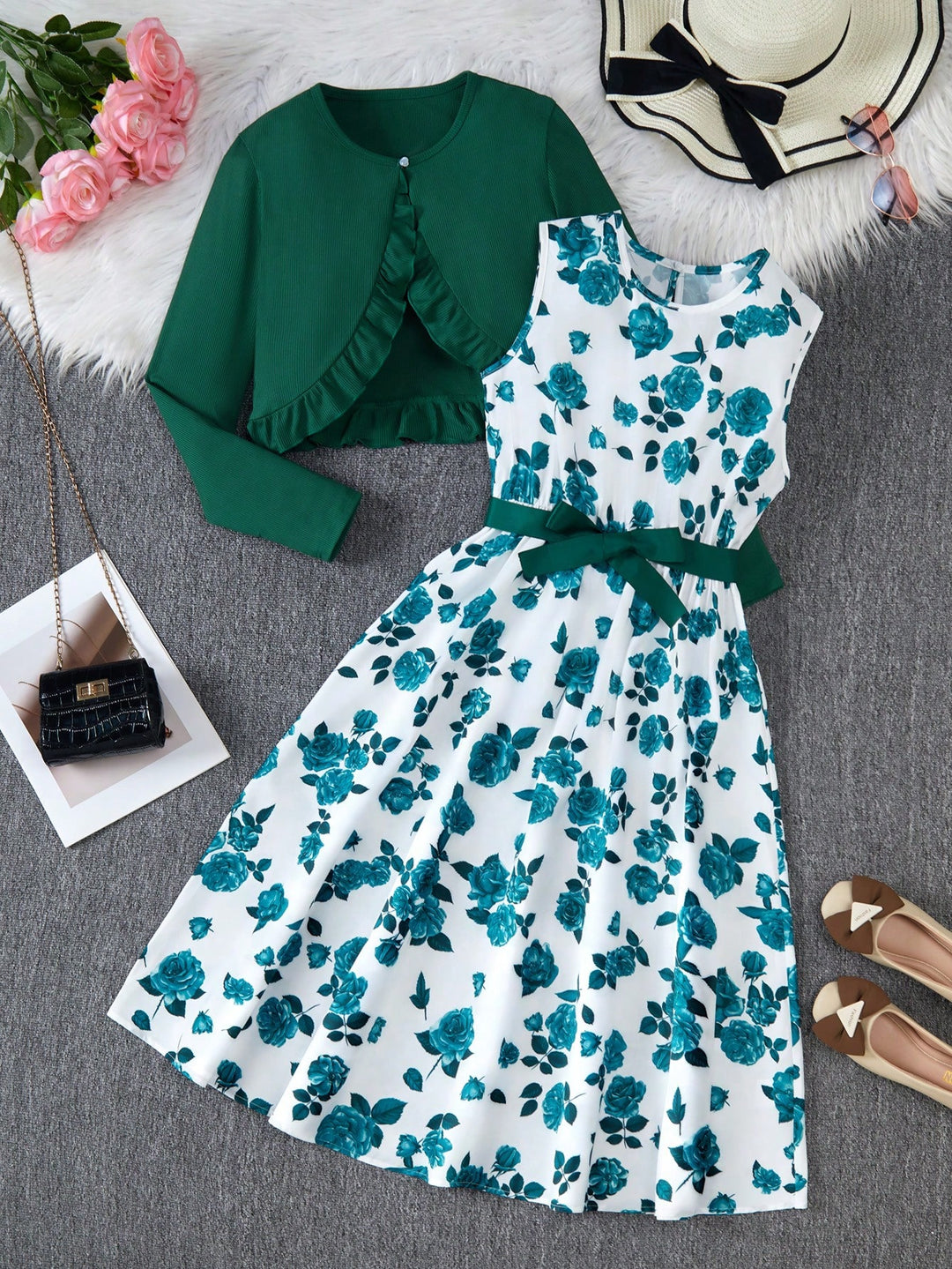 Set rochie si bolerou SHEIN,mix culori