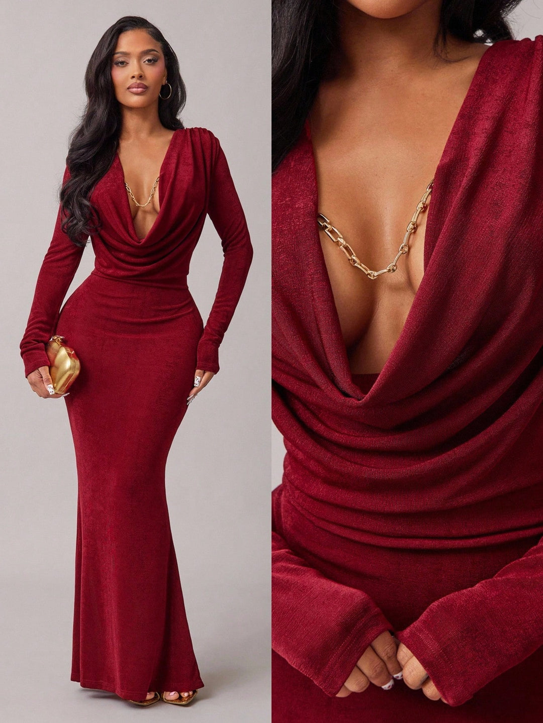 Rochie maxi SHEIN, vișiniu