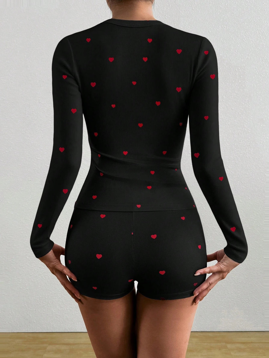 Compleu pijamale SHEIN, negru