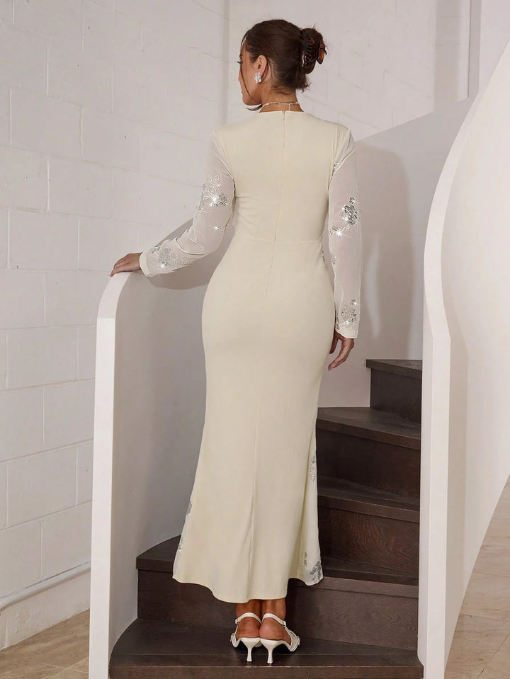 Rochie maxi Shein, crem