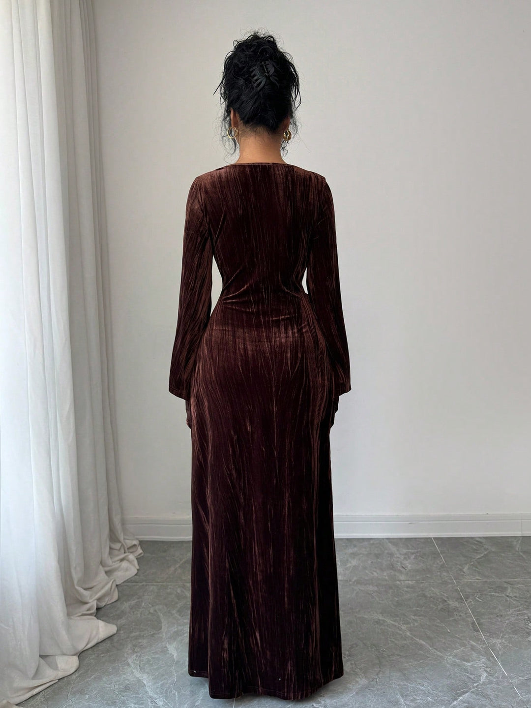Rochie midi SHEIN, maro