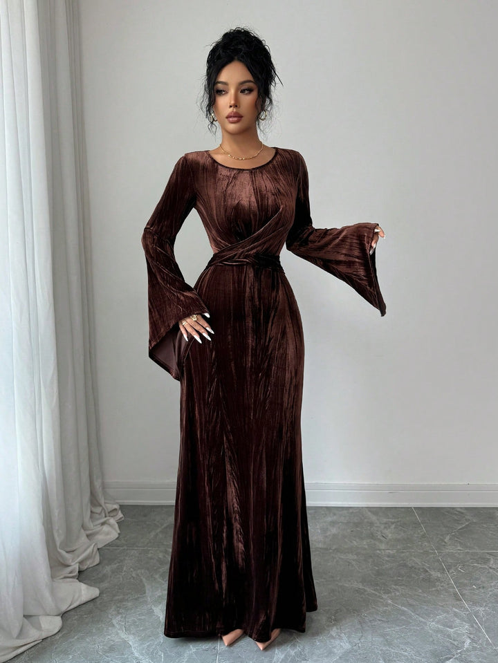 Rochie midi SHEIN, maro