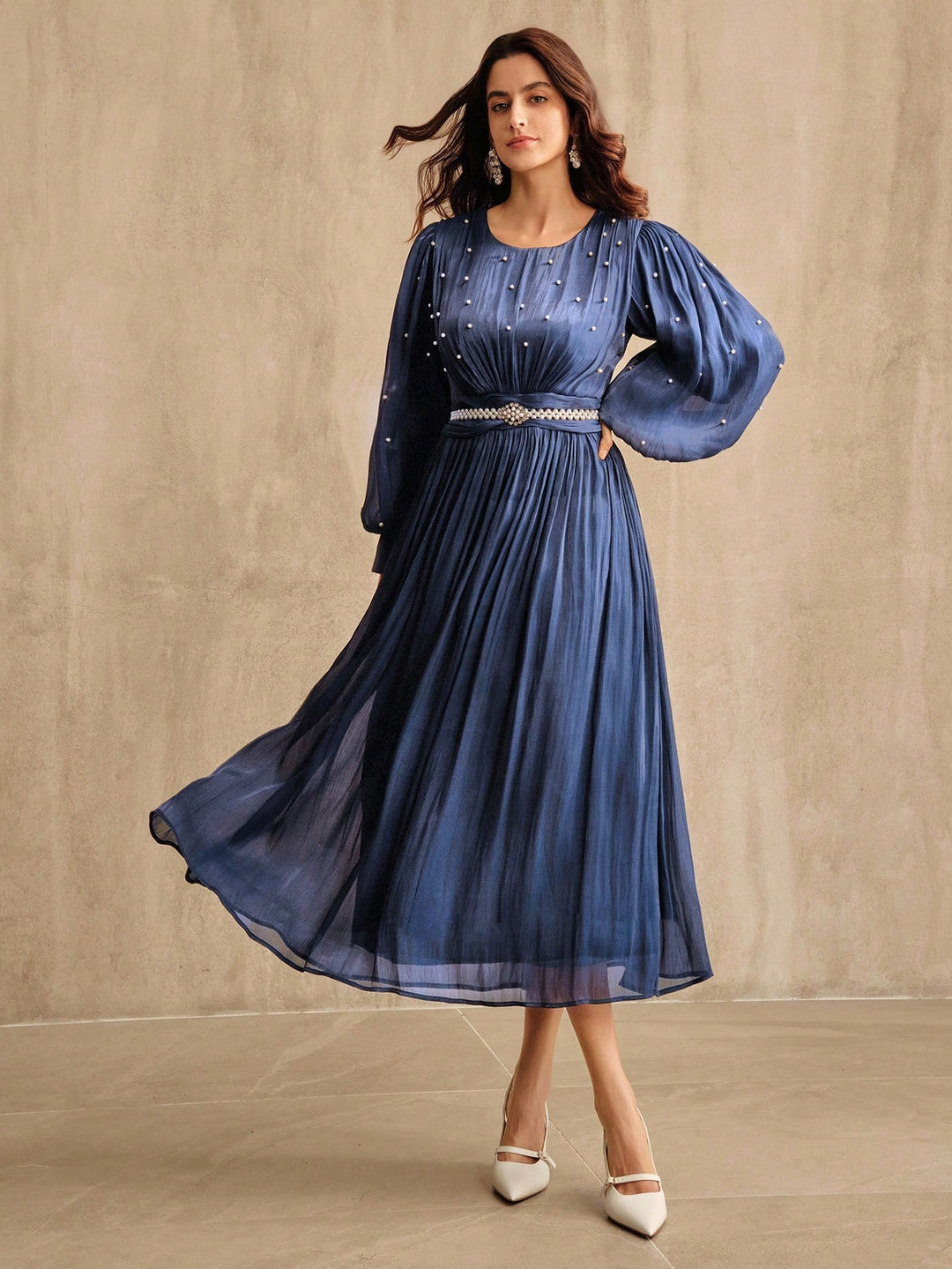 SHEIN maxi ruha, kék
