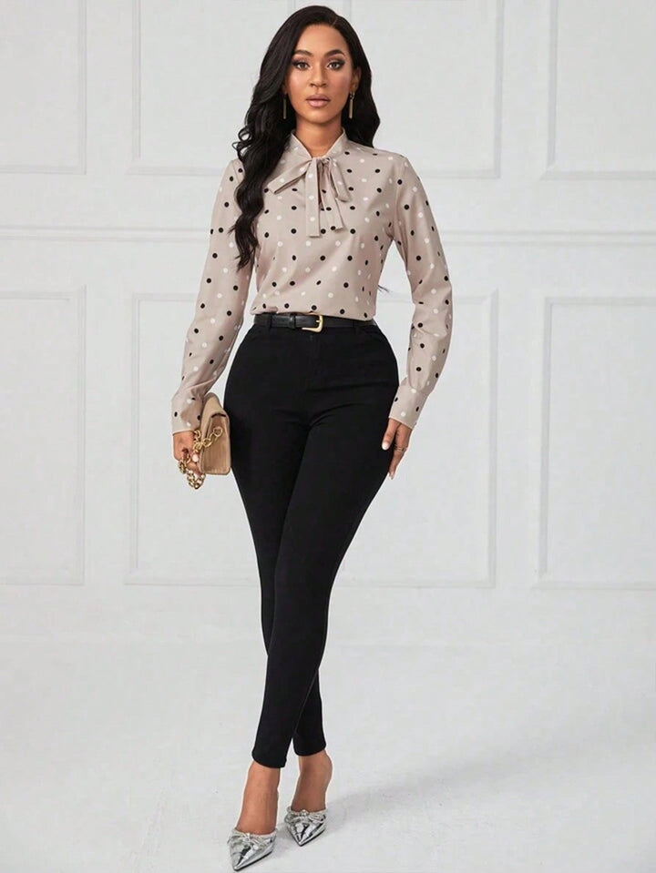 Bluza cu model cu buline SHEIN, portocaliu