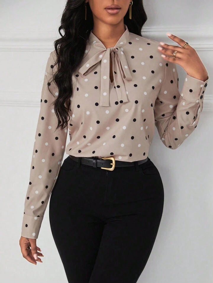 Bluza cu model cu buline SHEIN, portocaliu